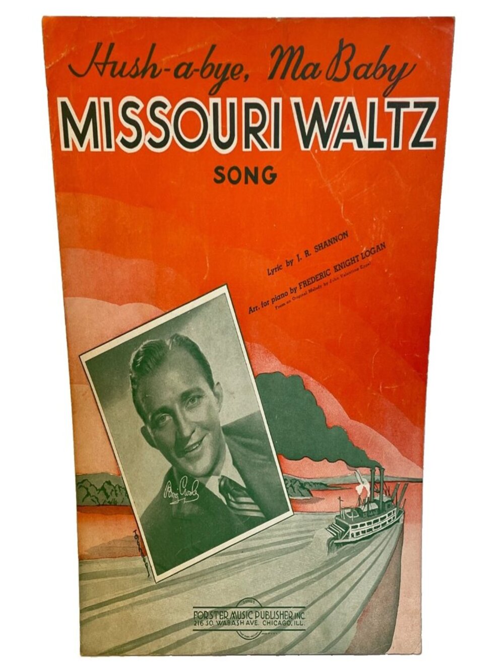 1943 Bing Crosby Missouri Waltz Hush-a-bye Ma Baby Vintage Sheet Music Forster